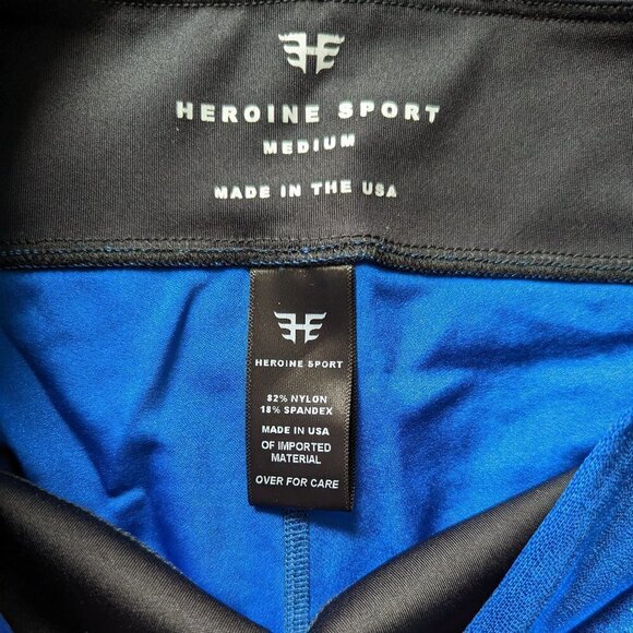 Heroine Sport Marvel Cobalt Blue Metallic Shine Leggings - Picture 5 of 10